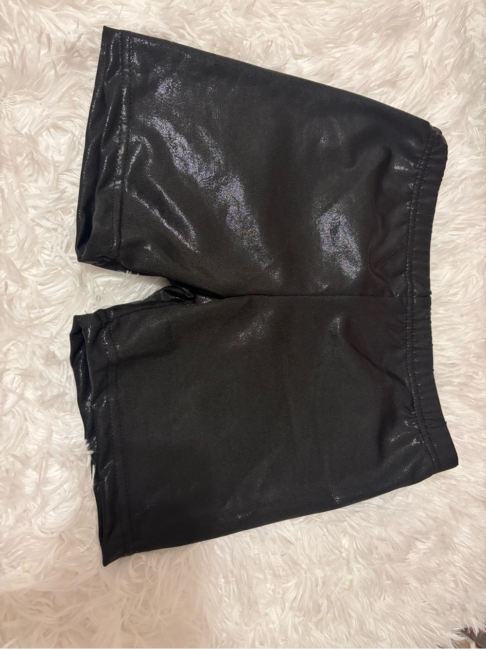 Black Shimmer Girls Size 12 Stretch Shorts Dance/Acro Smoke Free Home